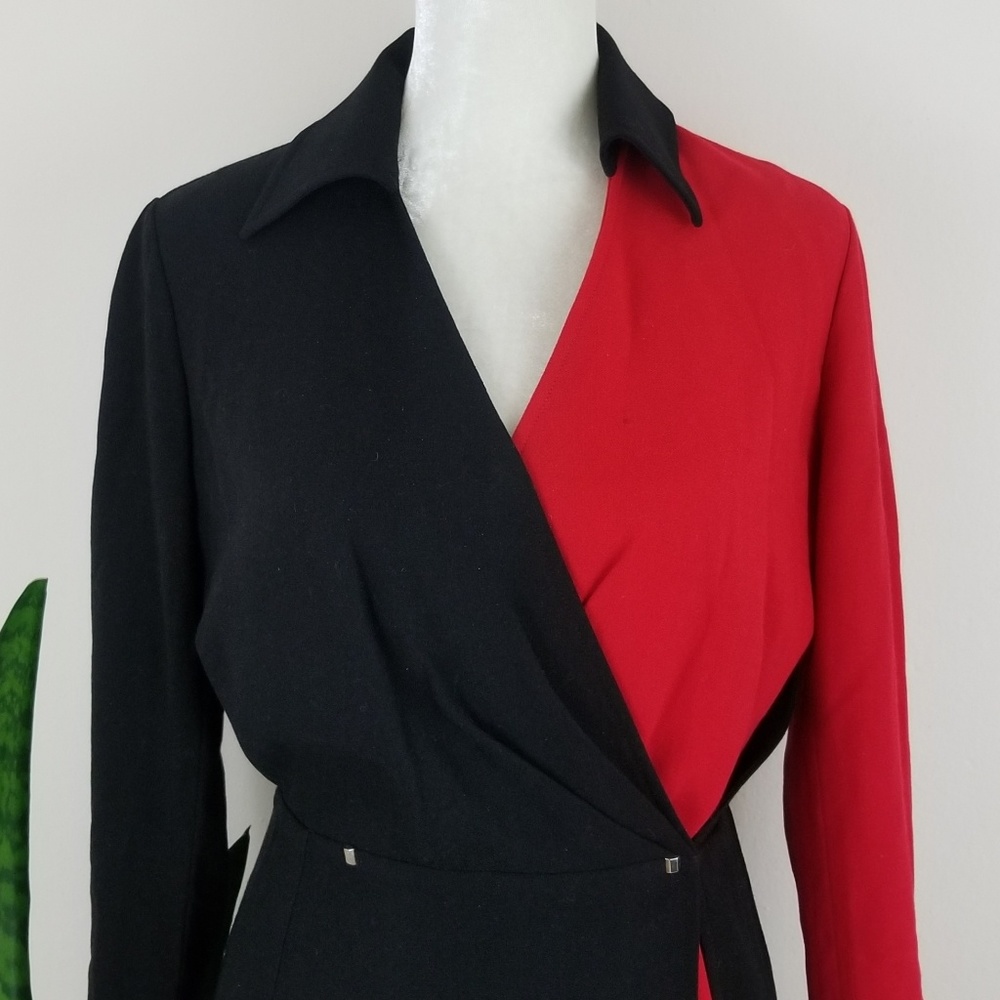 VTG Thierry Mugler Couture Colorblock Wrap Dress - Picture 3 of 8